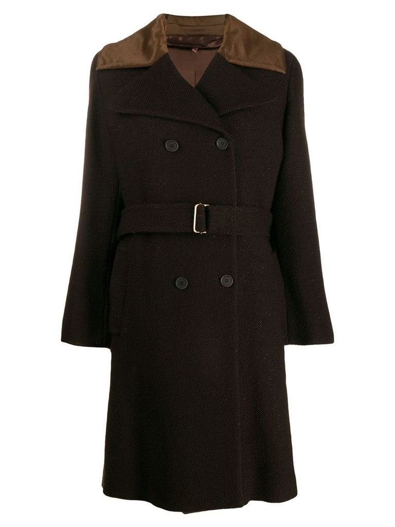 Romeo Gigli Pre-Owned 1990's double-breasted belted midi coat - Brown