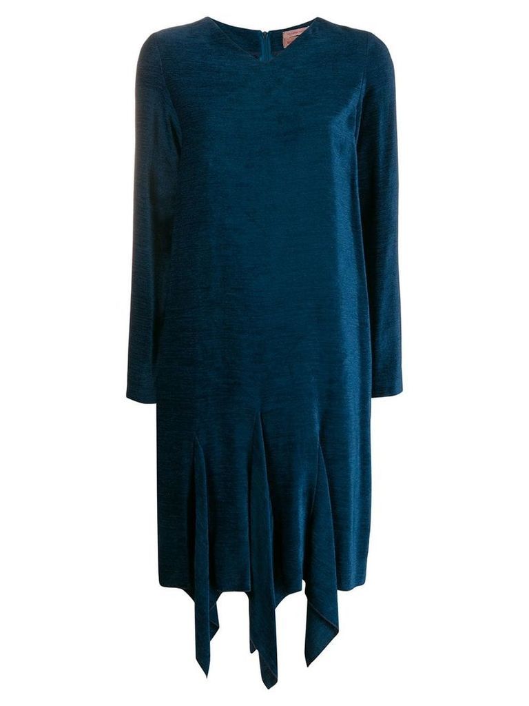 Romeo Gigli Pre-Owned 1990's textured asymmetric dress - Blue