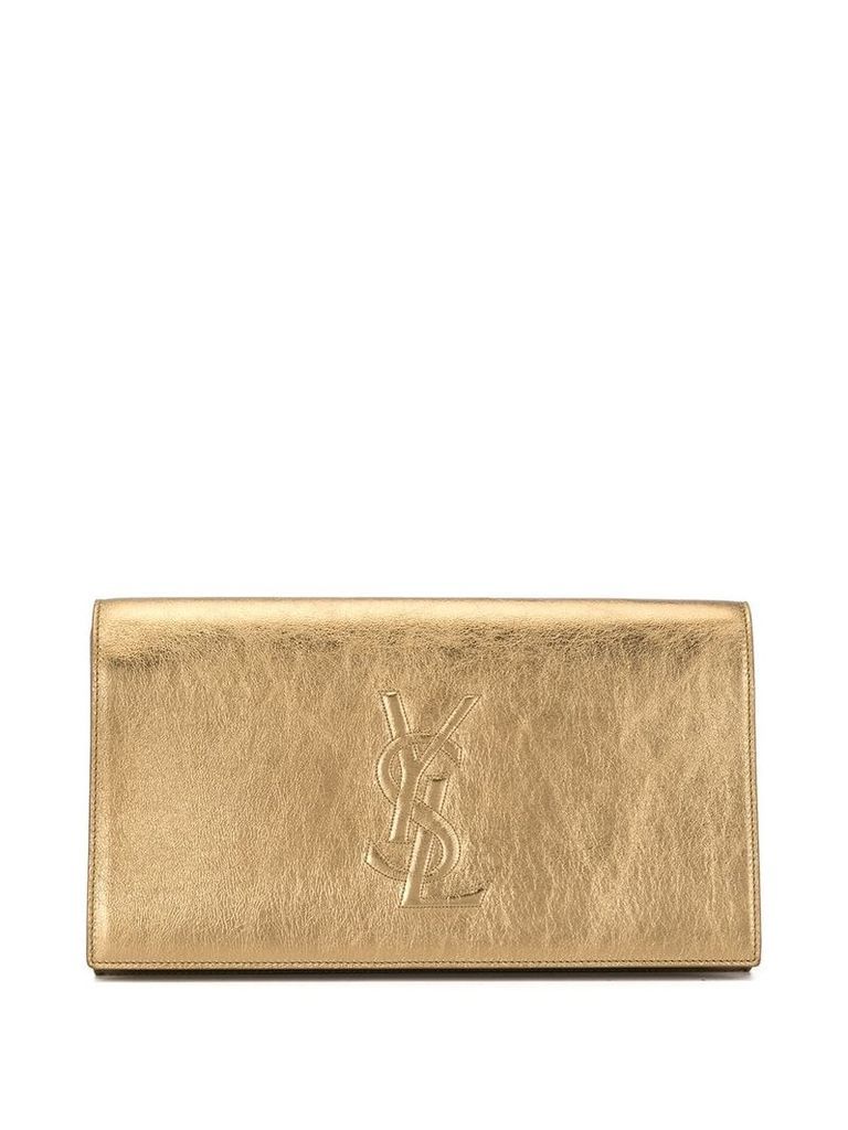 Yves Saint Laurent Pre-Owned logo Party clutch - Gold