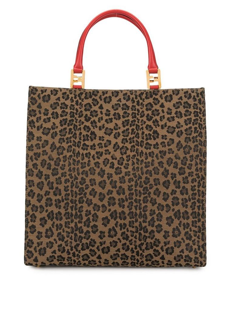 Fendi Pre-Owned leopard pattern tote - Brown