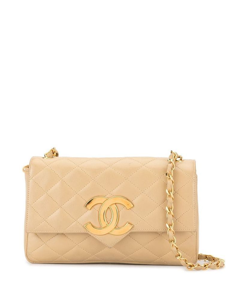 Chanel Pre-Owned quilted CC logo shoulder bag - Brown