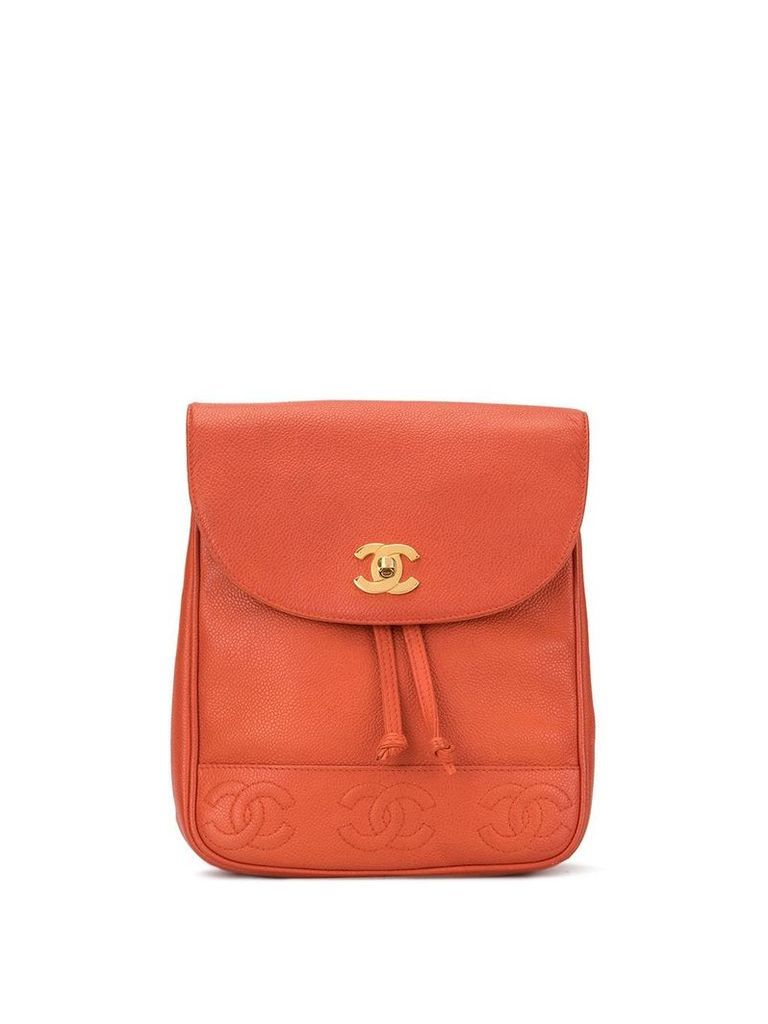 Chanel Pre-Owned drawstring backpack - ORANGE