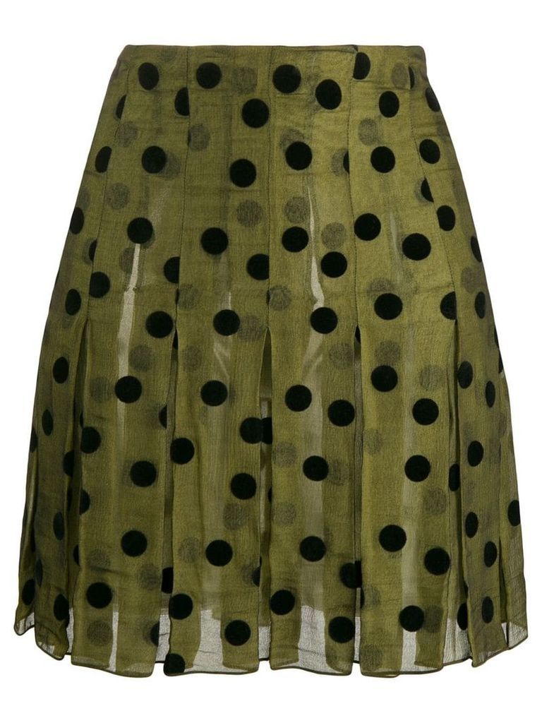 Romeo Gigli Pre-Owned 1990's polka dots pleated skirt - Green