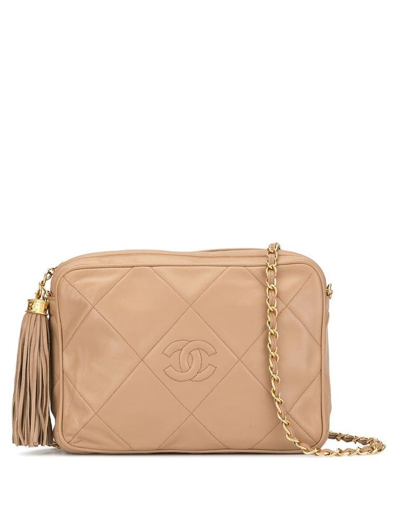 Chanel Pre-Owned quilted fringed shoulder bag - Brown