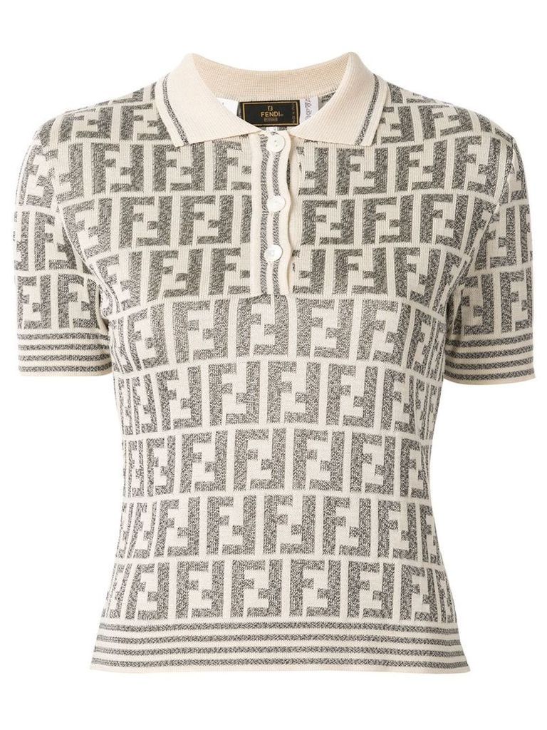 Fendi Pre-Owned FF pattern polo top - NEUTRALS