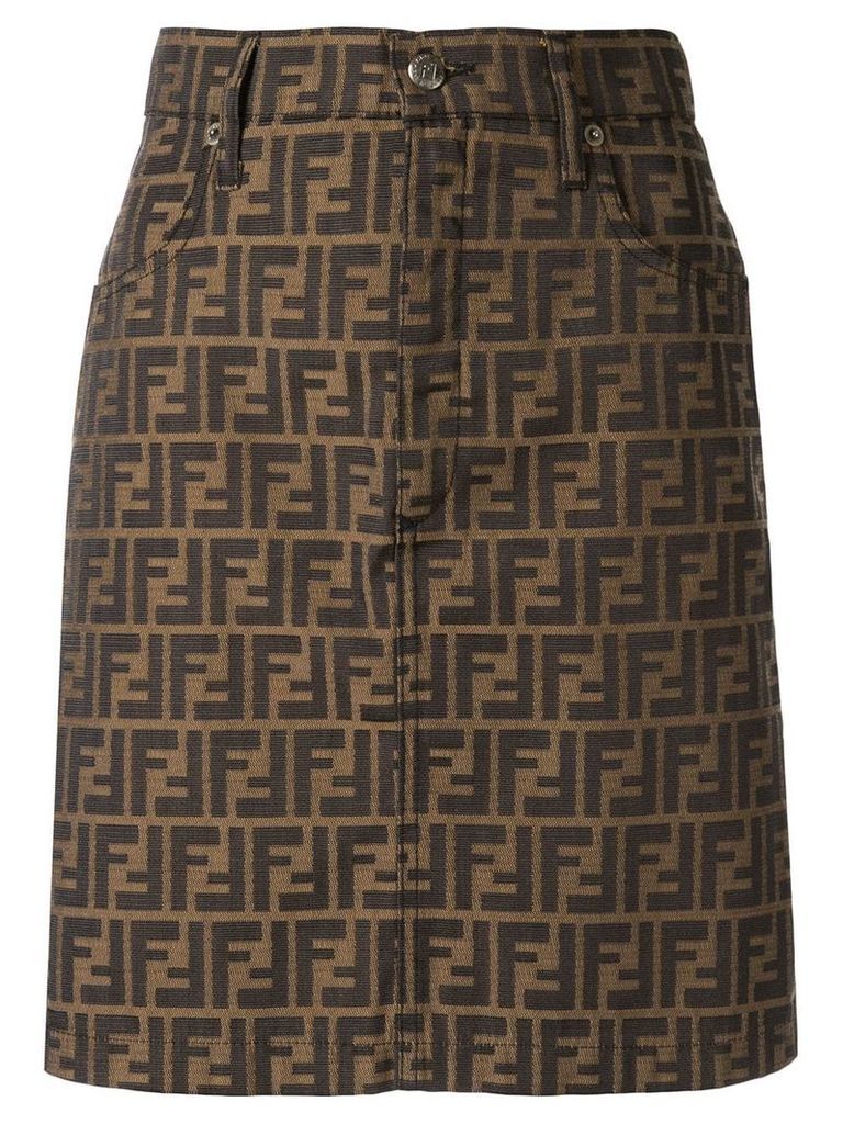 Fendi Pre-Owned FF pattern skirt - Brown