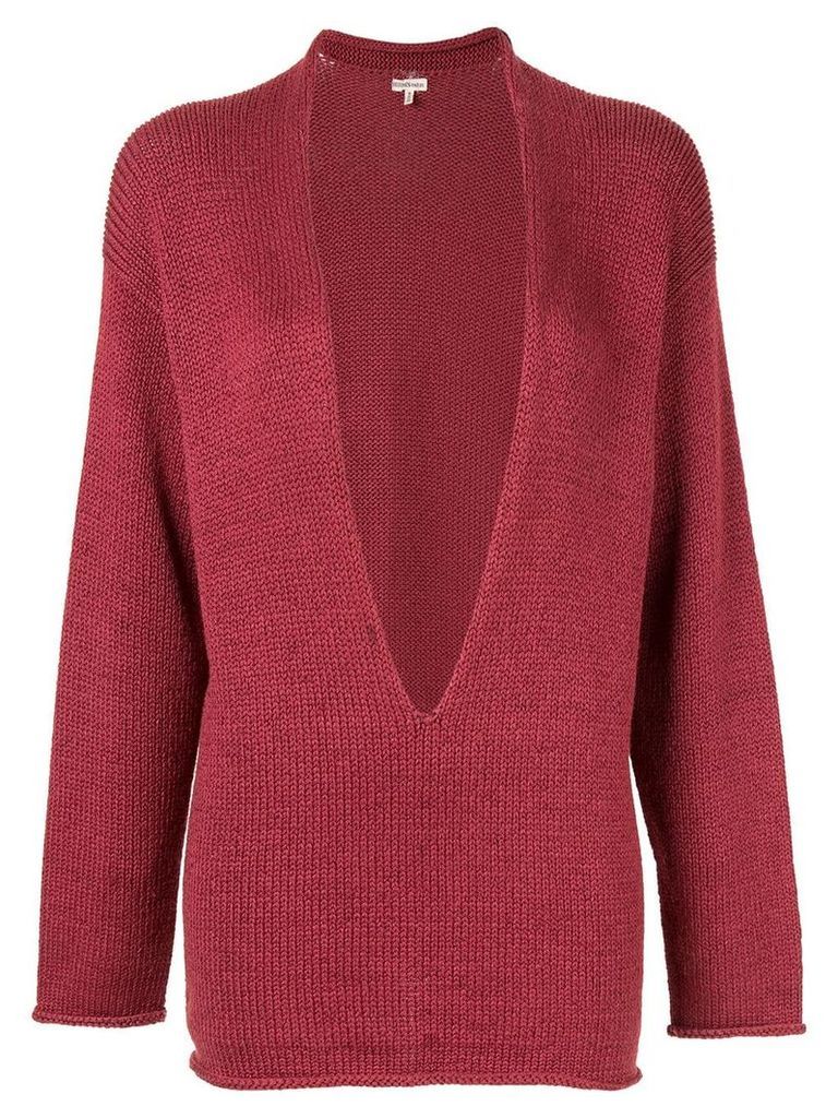 Hermès Pre-Owned plunge neck jumper - PINK