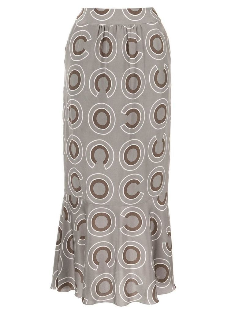 Chanel Pre-Owned geometric print skirt - Grey