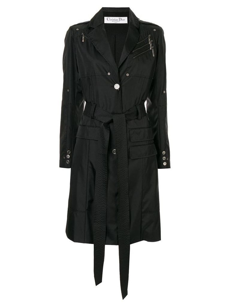 Christian Dior Pre-Owned belted trench coat - Black