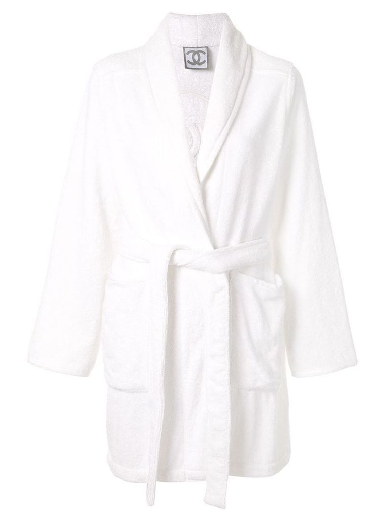 Chanel Pre-Owned bathrobe style coat - White