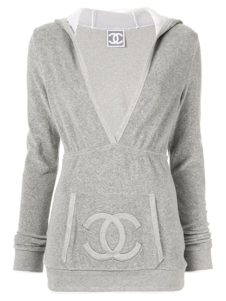 Chanel Pre-Owned interlocking CC Sports Line hoodie - Grey