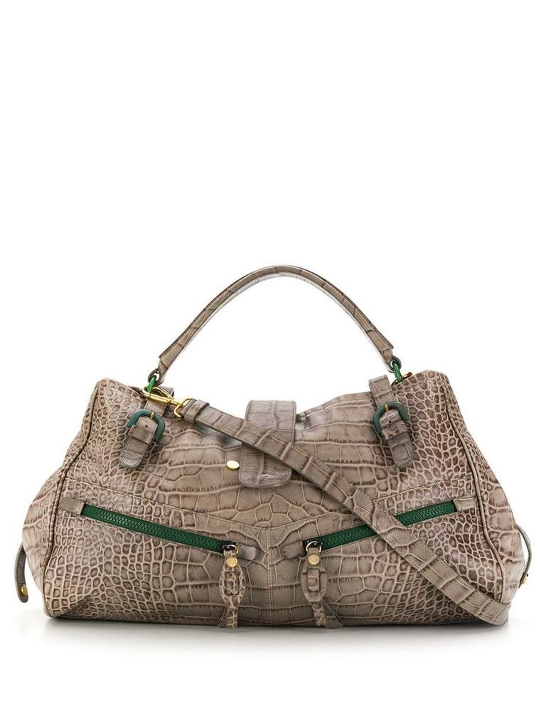 Moschino Pre-Owned 2000's crocodile effect tote - Grey