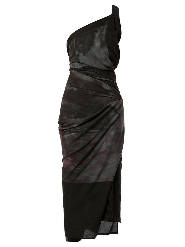 Yohji Yamamoto Pre-Owned tie-dye draped dress - Black