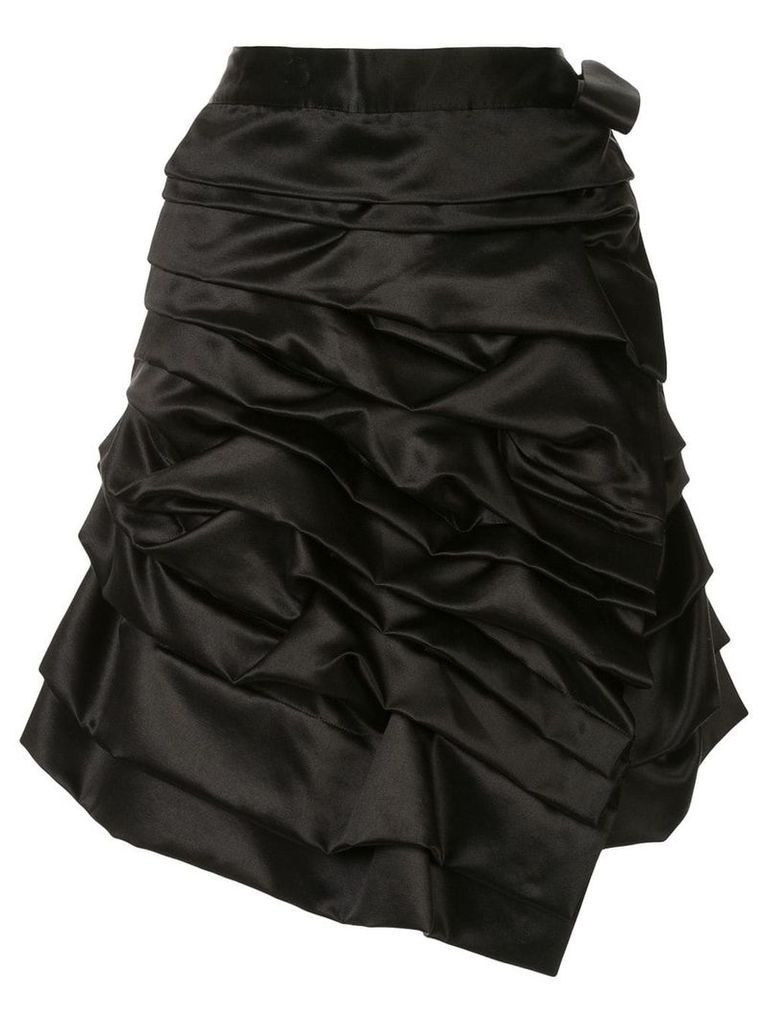 Comme Des Garçons Pre-Owned ruffled asymmetric wrap skirt - Black
