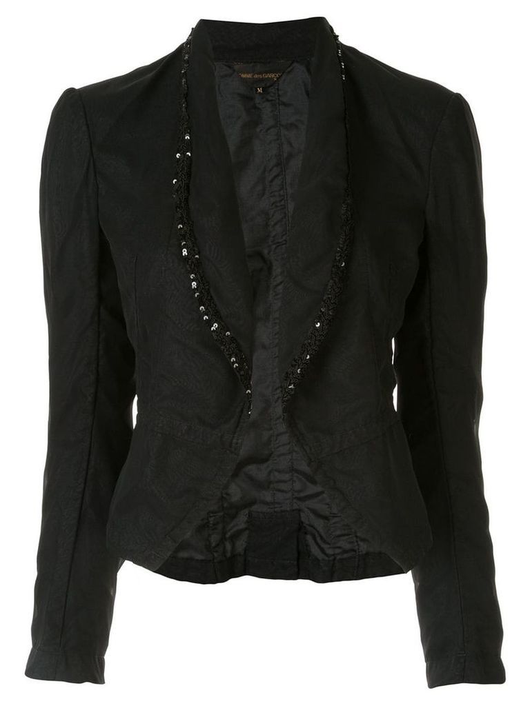 Comme Des Garçons Pre-Owned sequin embroidered fitted blazer - Black