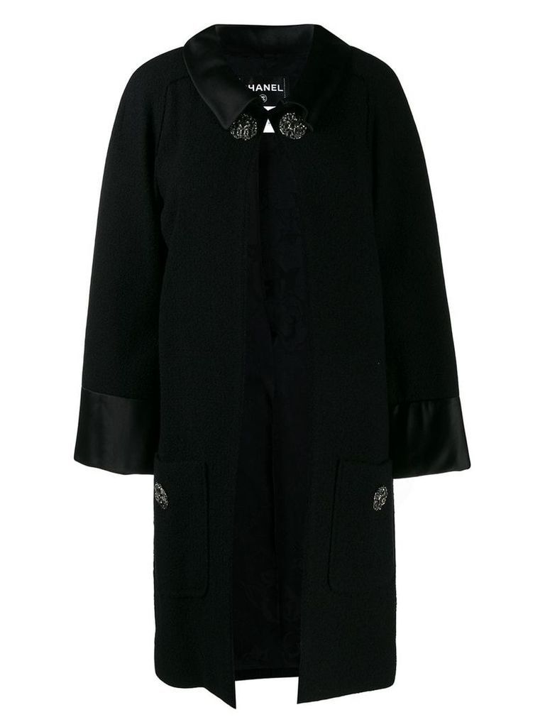 Chanel Pre-Owned buttoned collared midi coat - Black