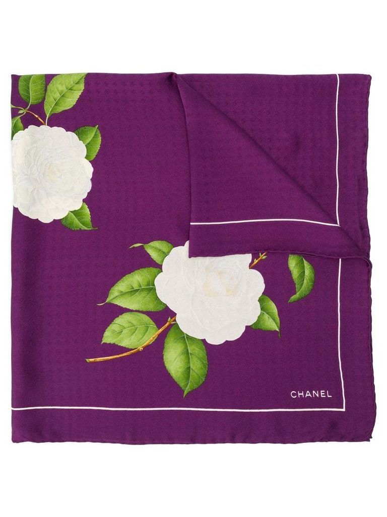Chanel Pre-Owned CC floral print scarf - PURPLE