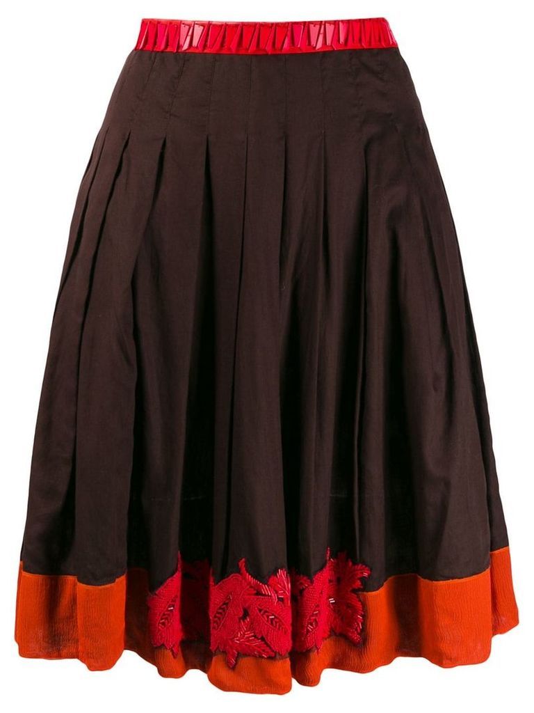 Prada Pre-Owned bead embroidered skirt - Brown