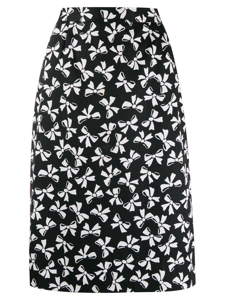 Yves Saint Laurent Pre-Owned bow print skirt - Black
