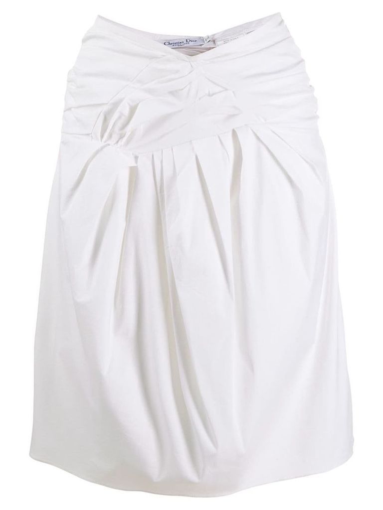 Christian Dior Pre-Owned pleated-effect skirt - White