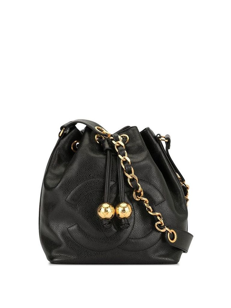 Chanel Pre-Owned CC Drawstring Chain Shoulder Bag - Black