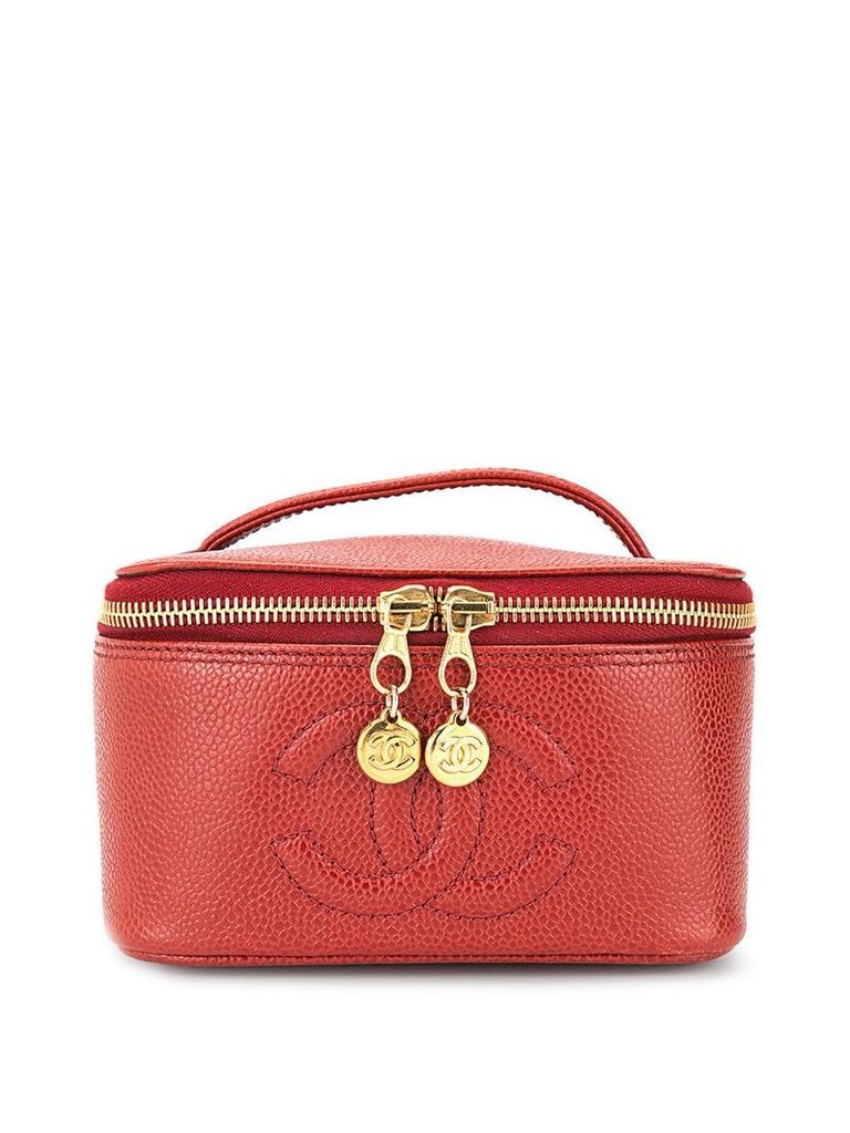 Chanel Pre-Owned CC Logos Cosmetic Hand Bag Vanity - Red
