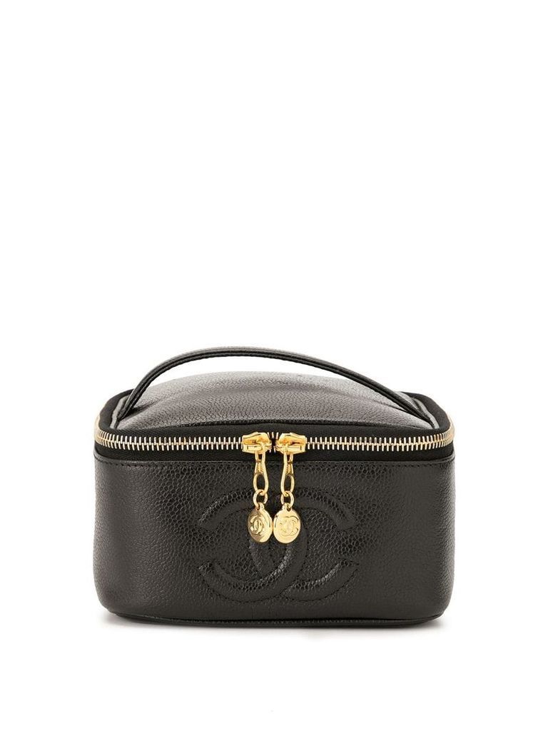 Chanel Pre-Owned CC Logos Cosmetic Vanity Hand Bag - Black