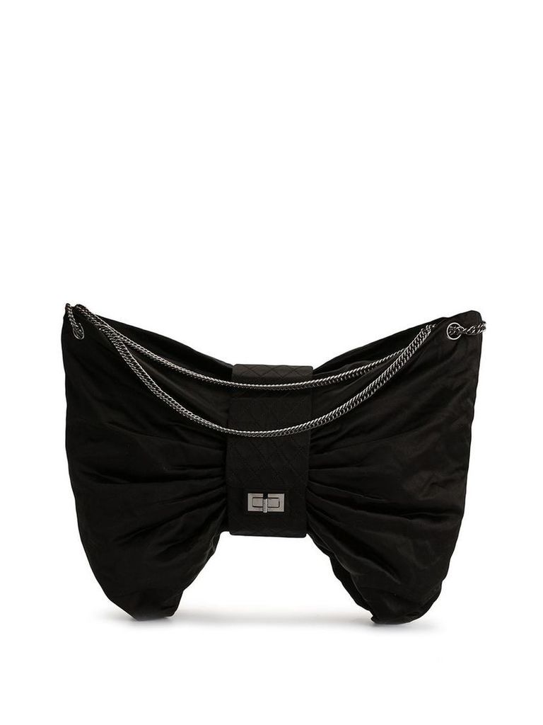 Chanel Pre-Owned bow motif chain shoulder bag - Black