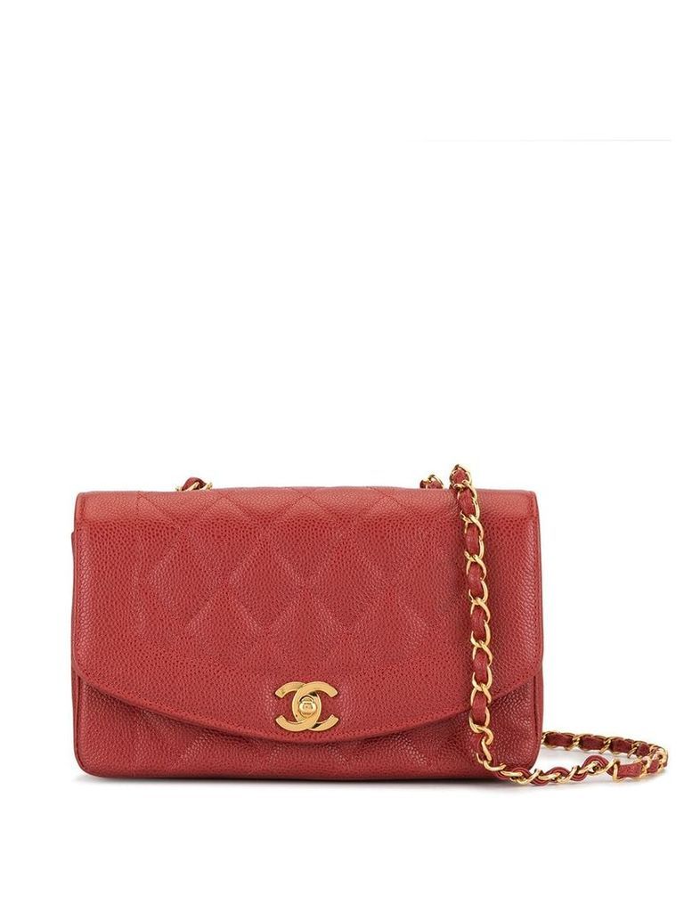 Chanel Pre-Owned Quilted Chain Shoulder Bag - Red