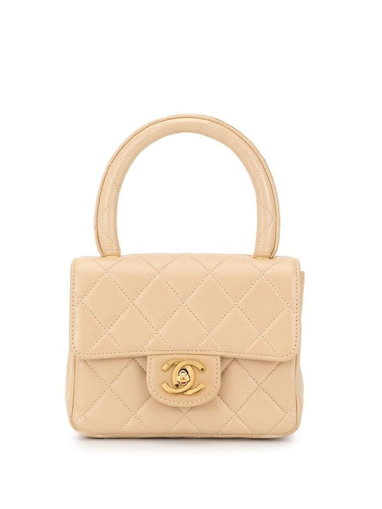 Chanel Pre-Owned Quilted CC Logos Mini Hand Bag - NEUTRALS