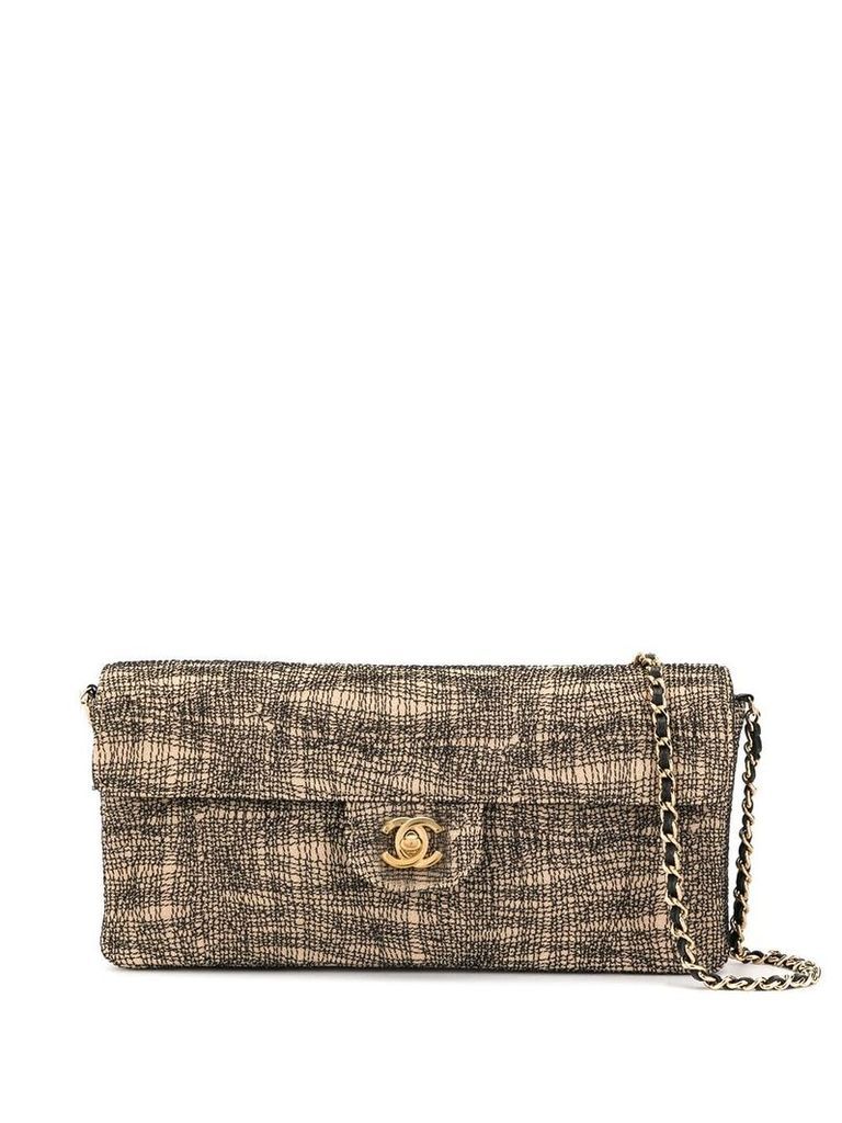 Chanel Pre-Owned stitching texture CC shoulder bag - NEUTRALS