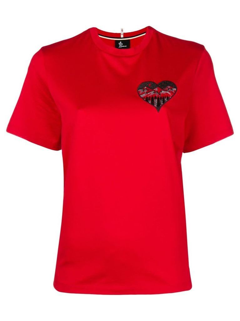 Moncler Grenoble heart mountain T-shirt - Red