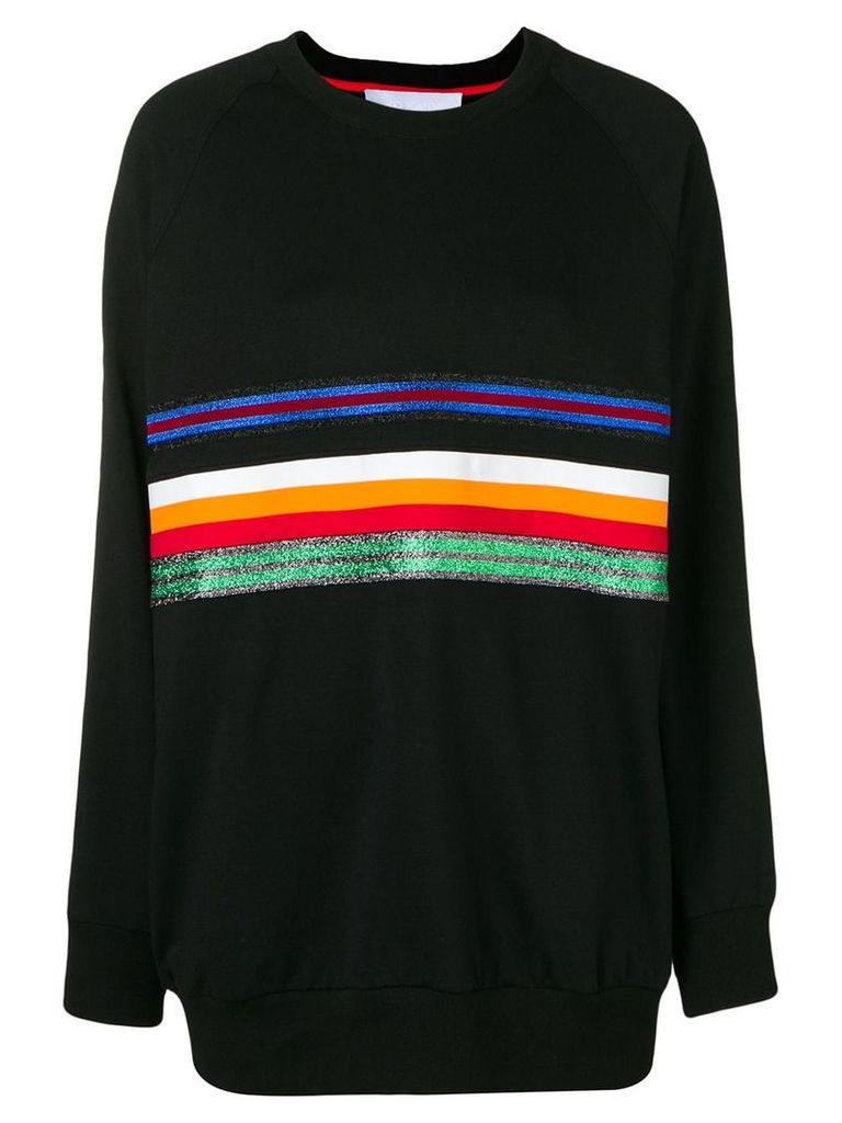 No Ka' Oi oversized stripe front sweatshirt - Black