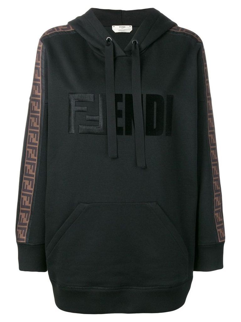 Fendi logo hooded sweatshirt - Black