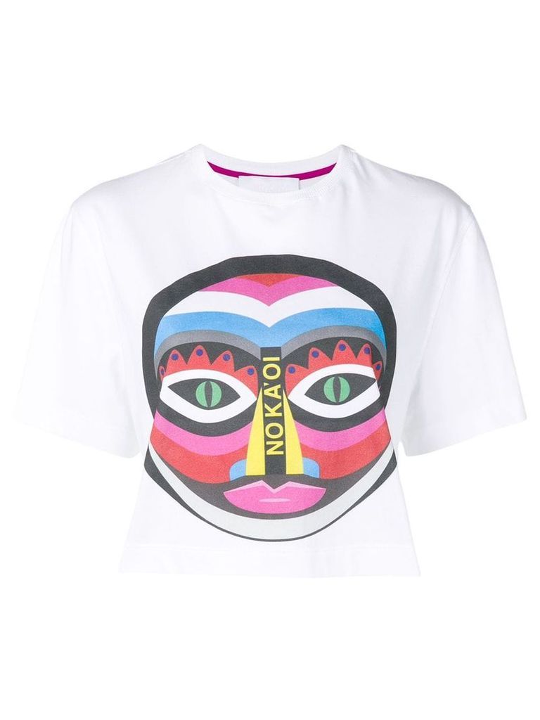No Ka' Oi logo mask print T-shirt - White