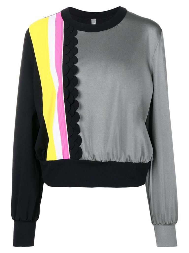 No Ka' Oi front stripes detail sports sweatshirt - Grey