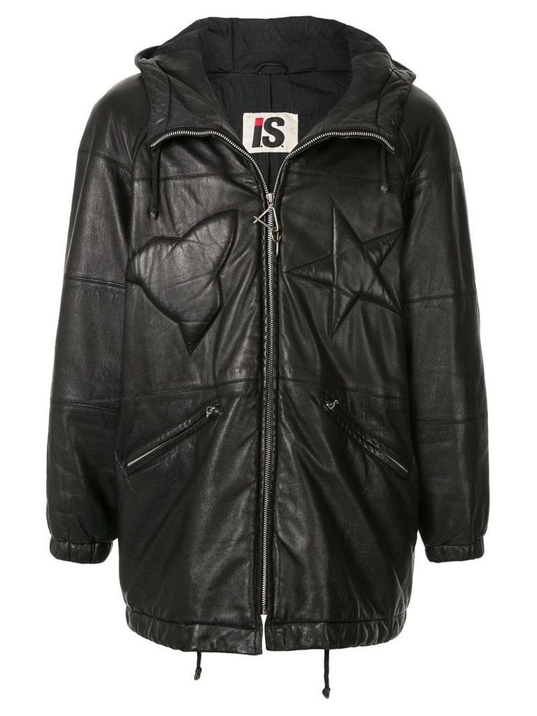 Issey Miyake Pre-Owned 1980's Sport Line padded logo leather jacket -