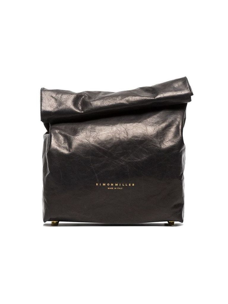 Simon Miller Black Lunchbox 20 leather clutch bag