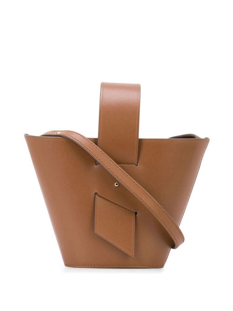 Carolina Santo Domingo Amphora mini leather tote - Brown