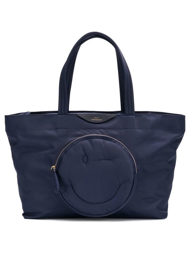 Anya Hindmarch Large Chubby Smiley Tote - Blue