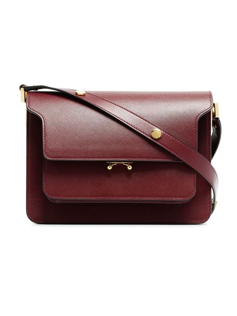Marni Burgundy Trunk medium leather shoulder bag - Red