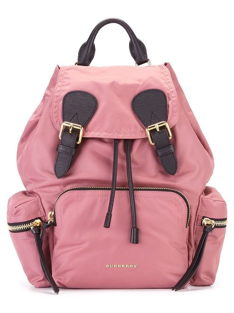Burberry The Medium Rucksack in Technical Nylon and Leather - PINK