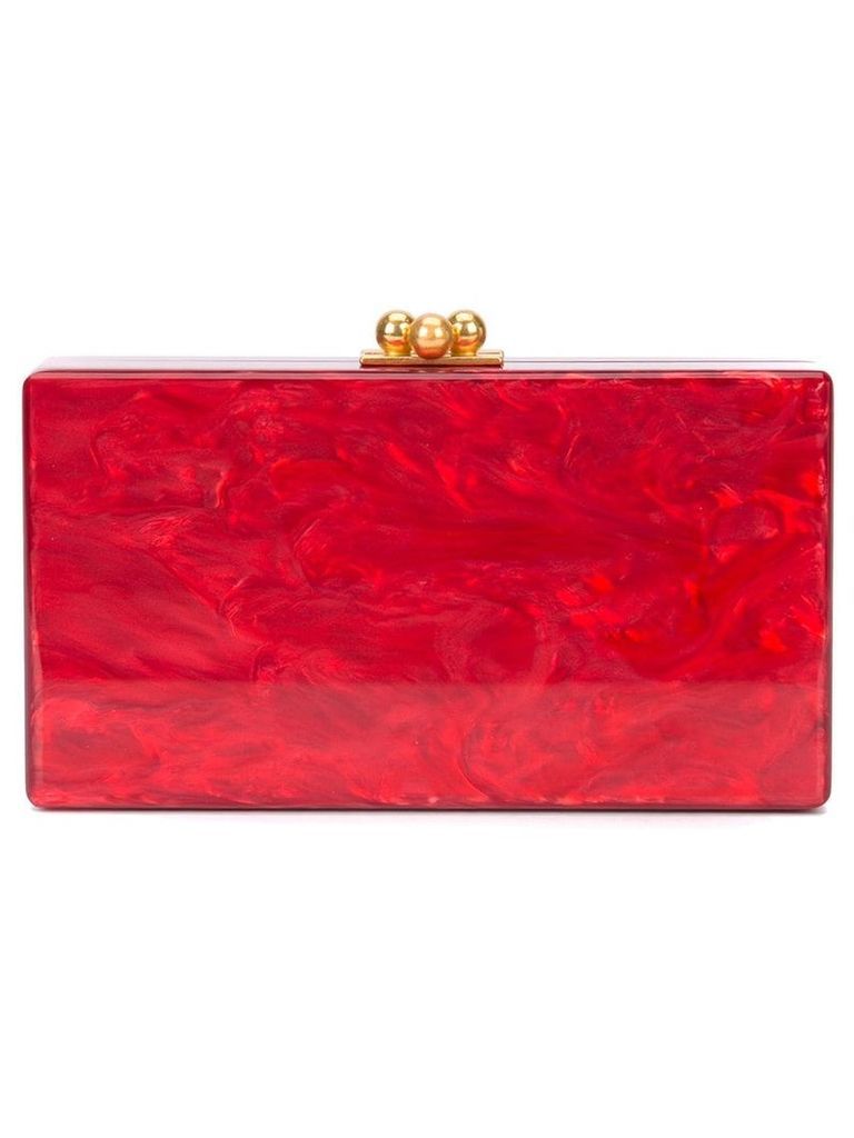 Edie Parker marbled-effect clutch bag - Red