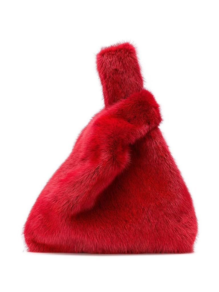 Simonetta Ravizza mini fur tote bag - Red