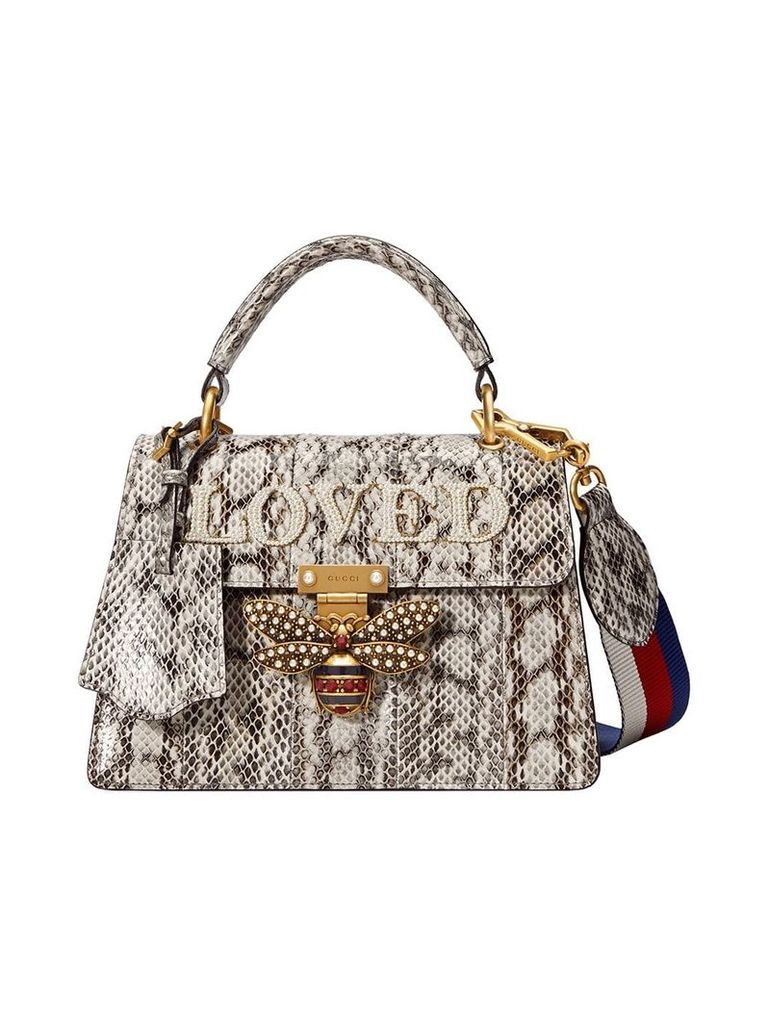 Gucci Queen Margaret small snakeskin top handle bag - NEUTRALS