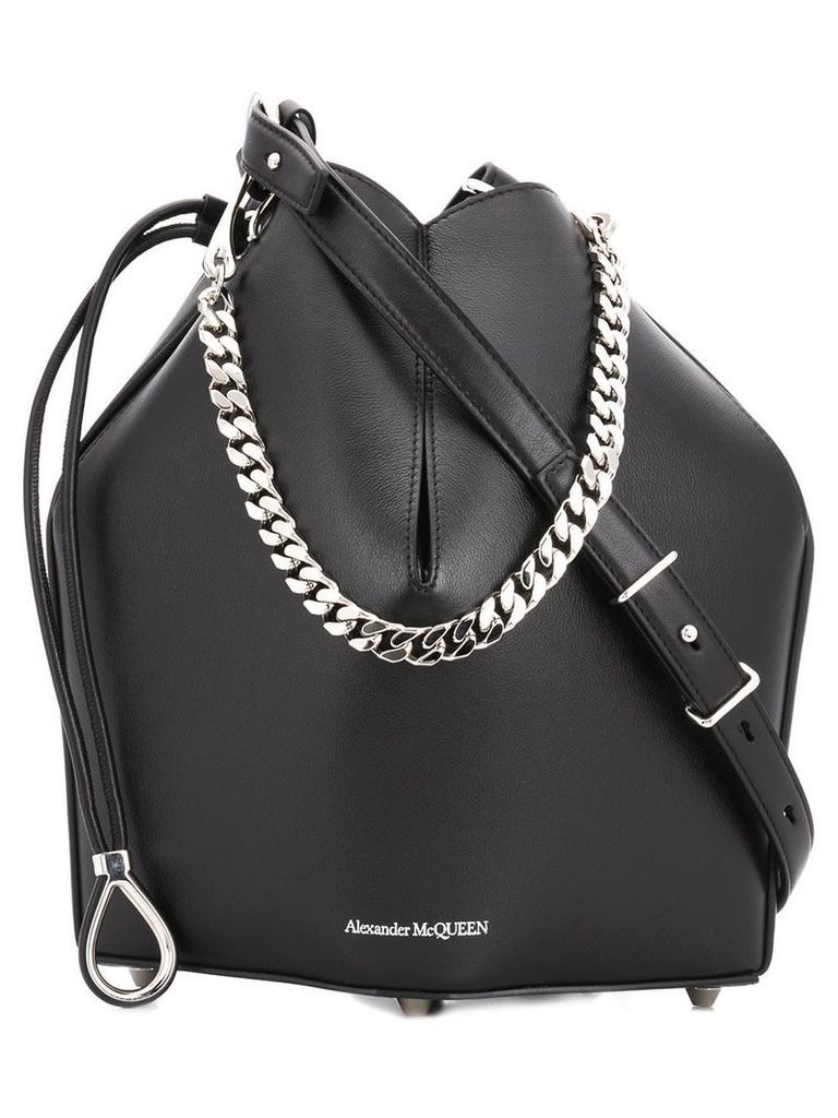 Alexander McQueen chain style bucket bag - Black