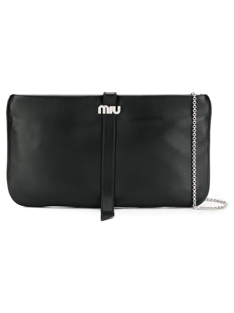 Miu Miu logo clutch bag - Black