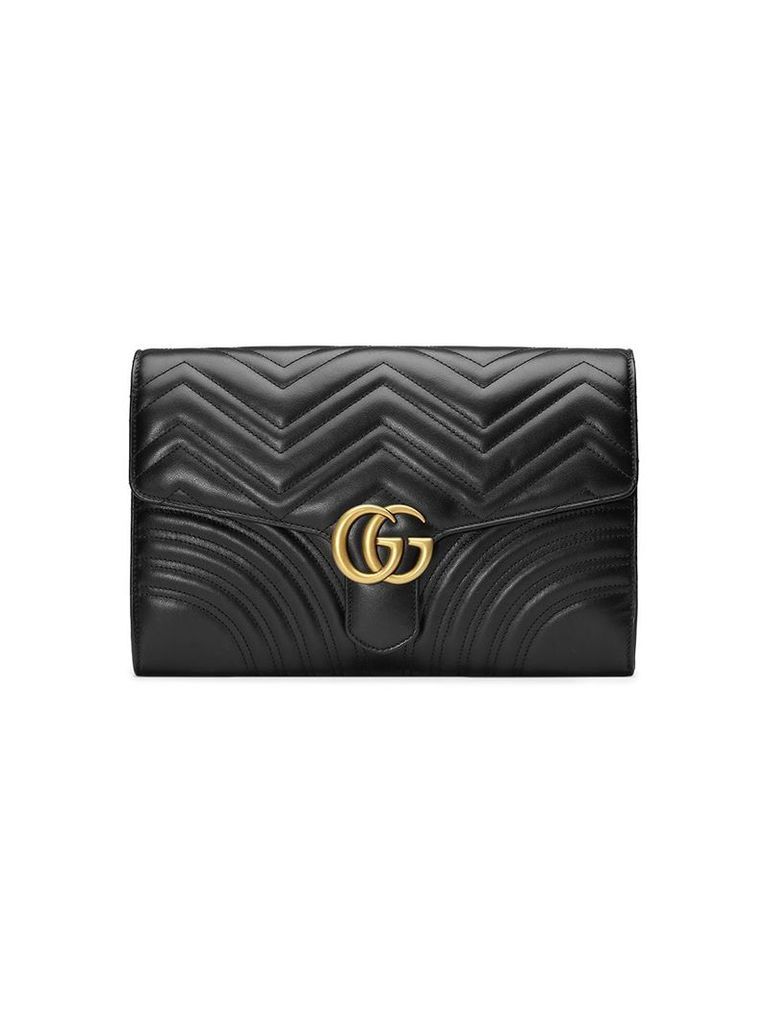 Gucci Black GG Marmont Leather clutch bag