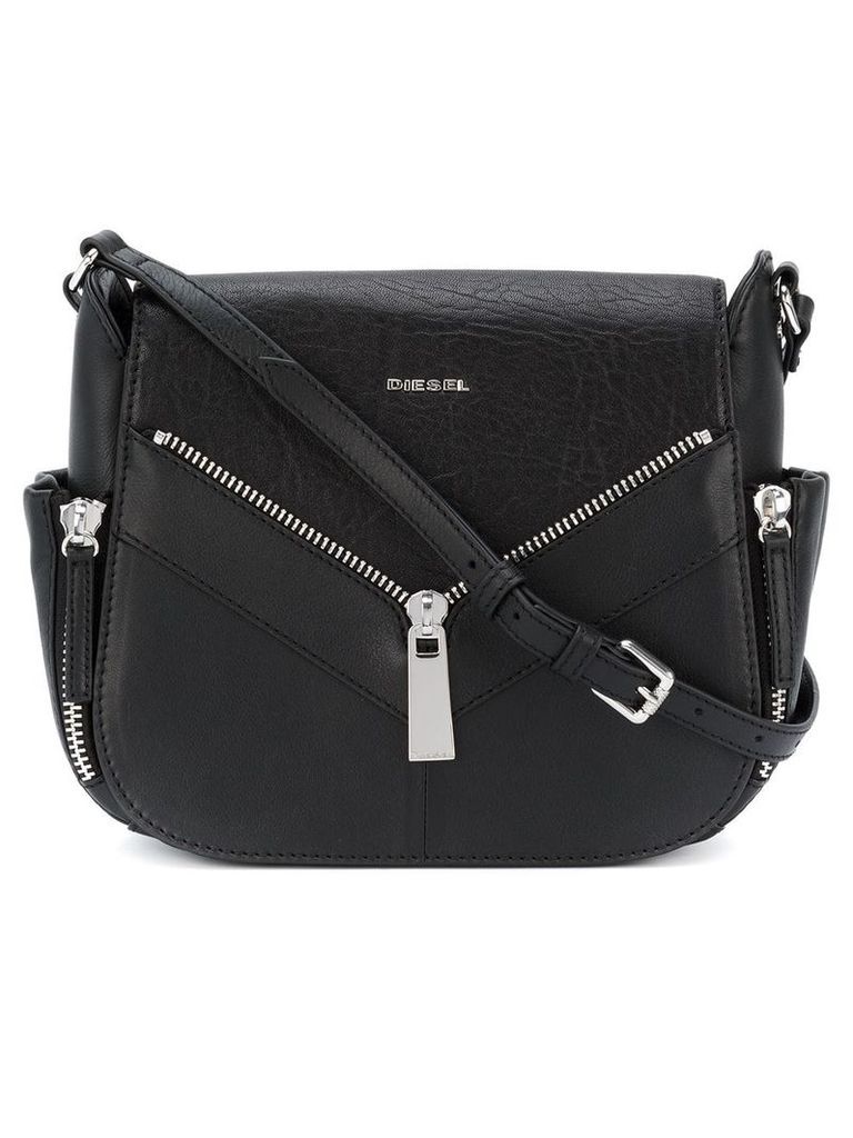 Diesel zip applique satchel - Black