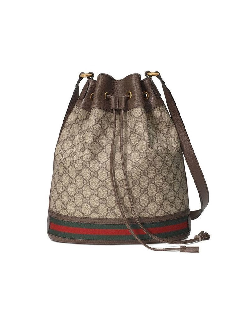 Gucci beige and ebony Ophidia GG bucket bag - NEUTRALS
